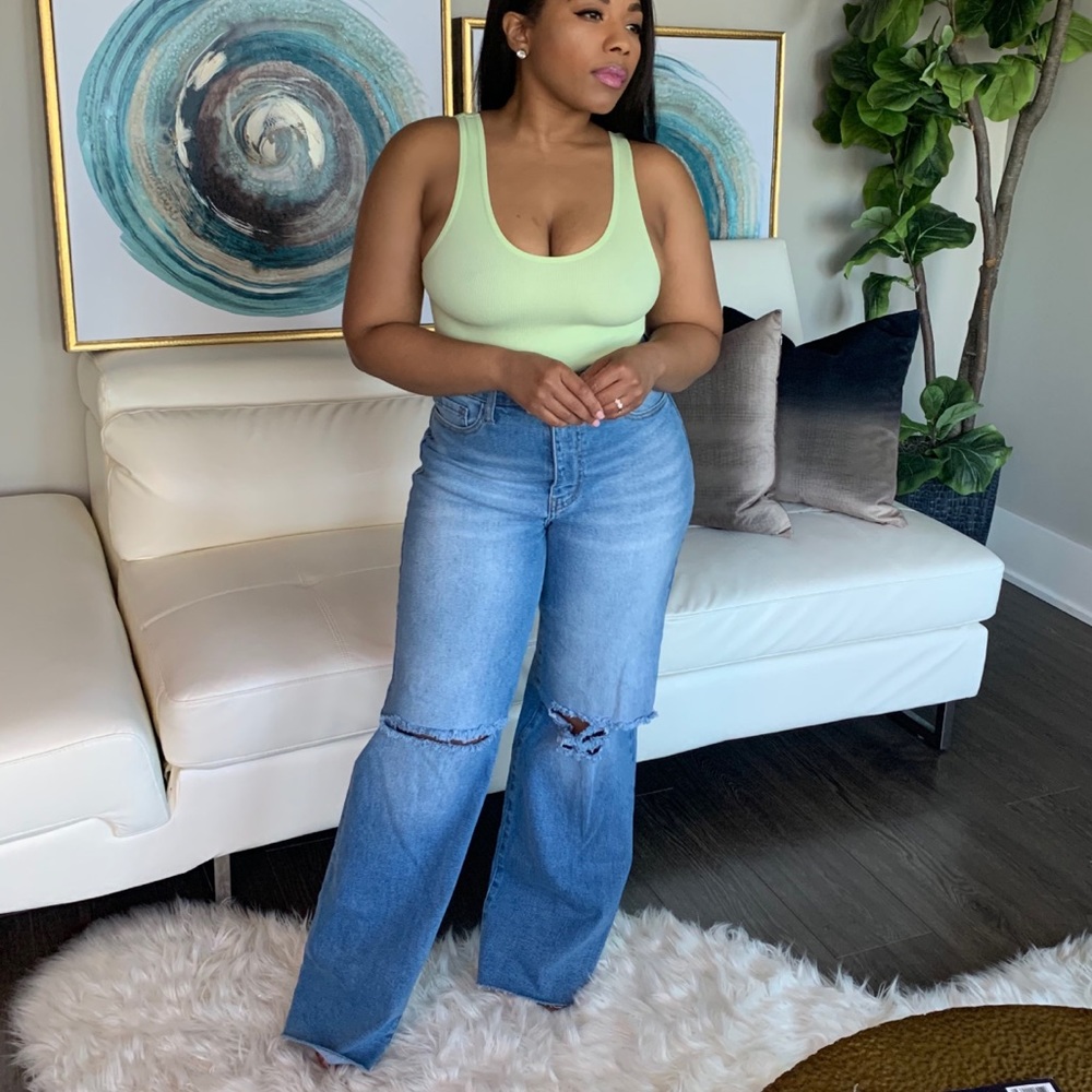 Semi-Annual Sale| High Rise  Wide leg Jeans|New